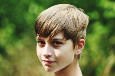 Close-up of young boy