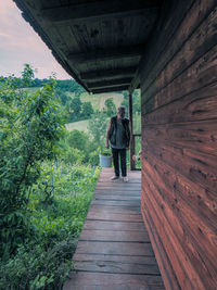 Person walking in farm