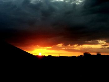 Silhouette of landscape against dramatic sky