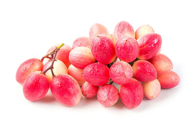 High angle view of strawberries