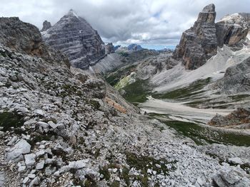 Scenic view of rocky mountains against sky