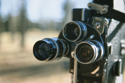 Close-up of video camera