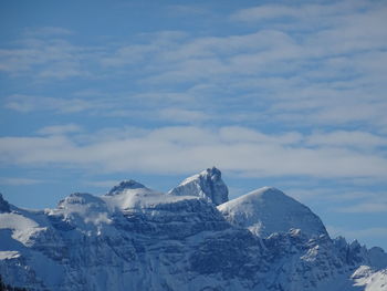 Snowcapped mountains against sky