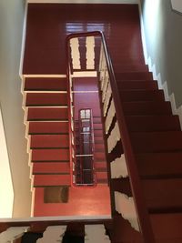 Low angle view of spiral staircase of building