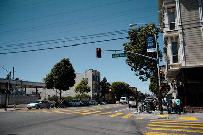 Road passing through city street