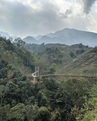 Scenic view of landscape and mountains against sky