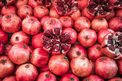Full frame shot of pomegranate for sale at market stall