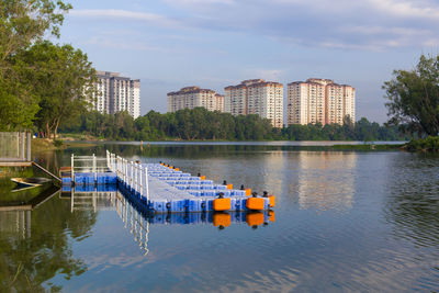 Beautiful view of landscape at tasik biru kundang, selangor, malaysia.