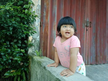 Portrait of a girl looking away