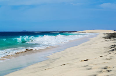 Scenic view of beach against sky