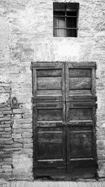 Close-up of closed door of house