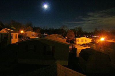 City lit up at night