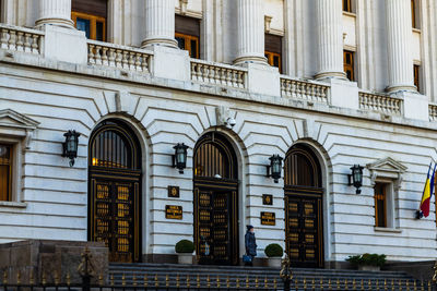 Facade of building in city