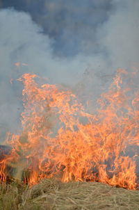 Scenic view of fire crackers against sky