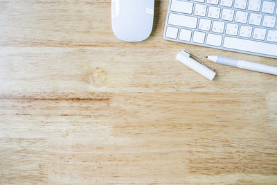 High angle view of laptop on table