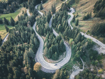 High angle view of mountain road