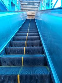 High angle view of escalator