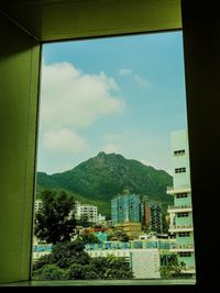 View of residential district against sky