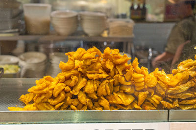 Close-up of yellow flowers for sale at street market