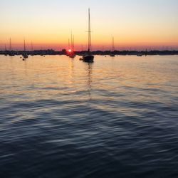 Scenic view of sunset over sea