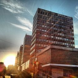 Low angle view of modern building against sky