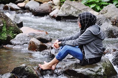 Me sitting on rock