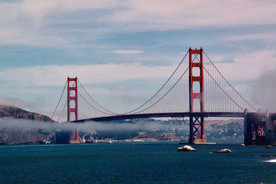 Suspension bridge over sea