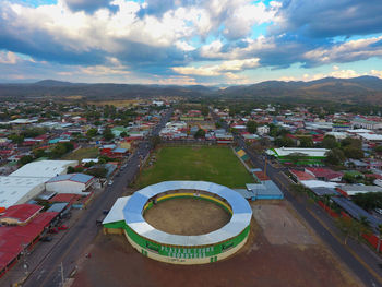 High angle view of cityscape