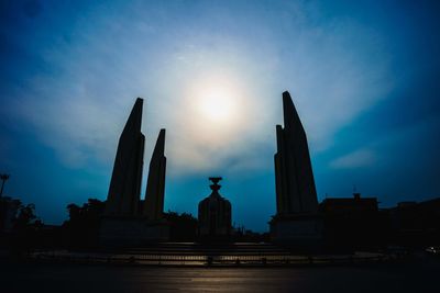 Low angle view of monument against sky during sunset