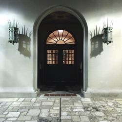 Closed door of a building