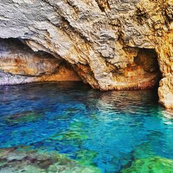 Rock formation in sea