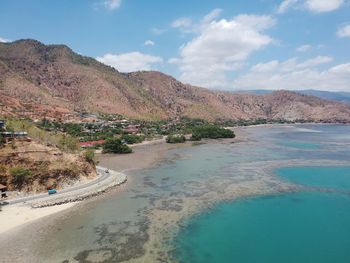 Scenic view of beach against sky