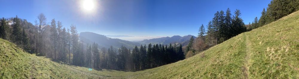 Panoramic view of mountains against sky