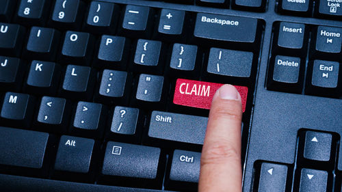 Close-up of computer keyboard