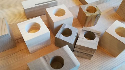 High angle view of food on table