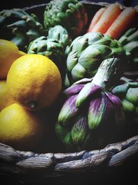 Close-up of fruits for sale at market stall