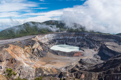 Aerial view of landscape against cloudy sky