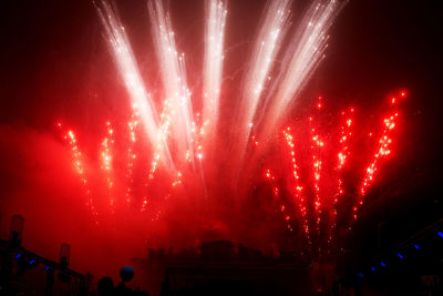 Low angle view of firework display