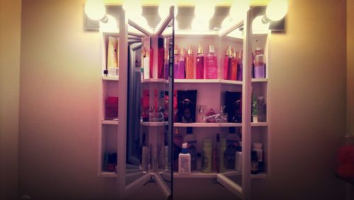 Close-up of illuminated street light