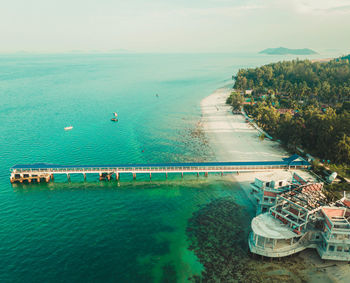 High angle view of sea against sky