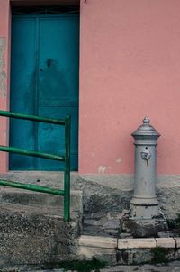 Closed door of old building