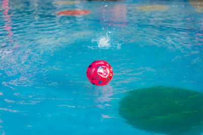 High angle view of ball in swimming pool