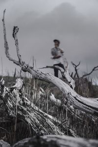 Close-up of man against the sky