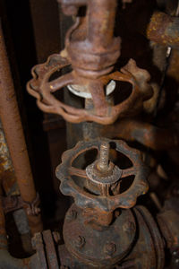 Close-up of rusty machine part