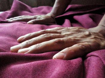 Close-up of couple hands