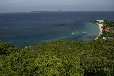 High angle view of sea against sky