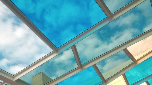 Low angle view of skylight against sky