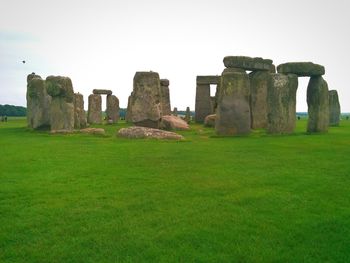 Ruins of building against clear sky