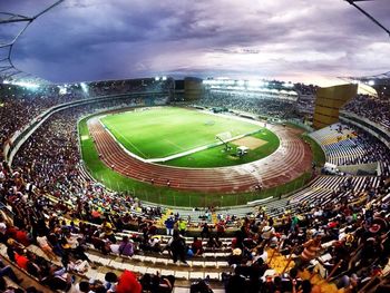 High angle view of crowd in stadium