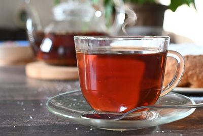 Close-up of tea on table